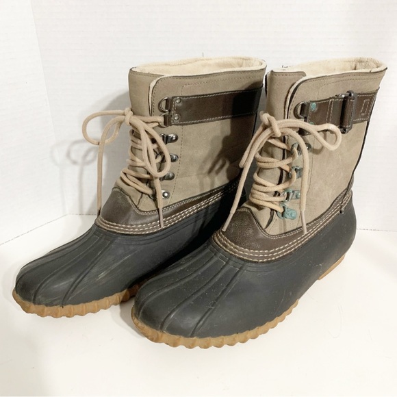 Vintage Esprit Suede Leather and Rubber Duck Boots Lace-up Fleece Lined Winter❄️ - Picture 1 of 9